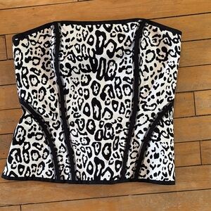 EUC White House Black Market white and black corset sleeveless top